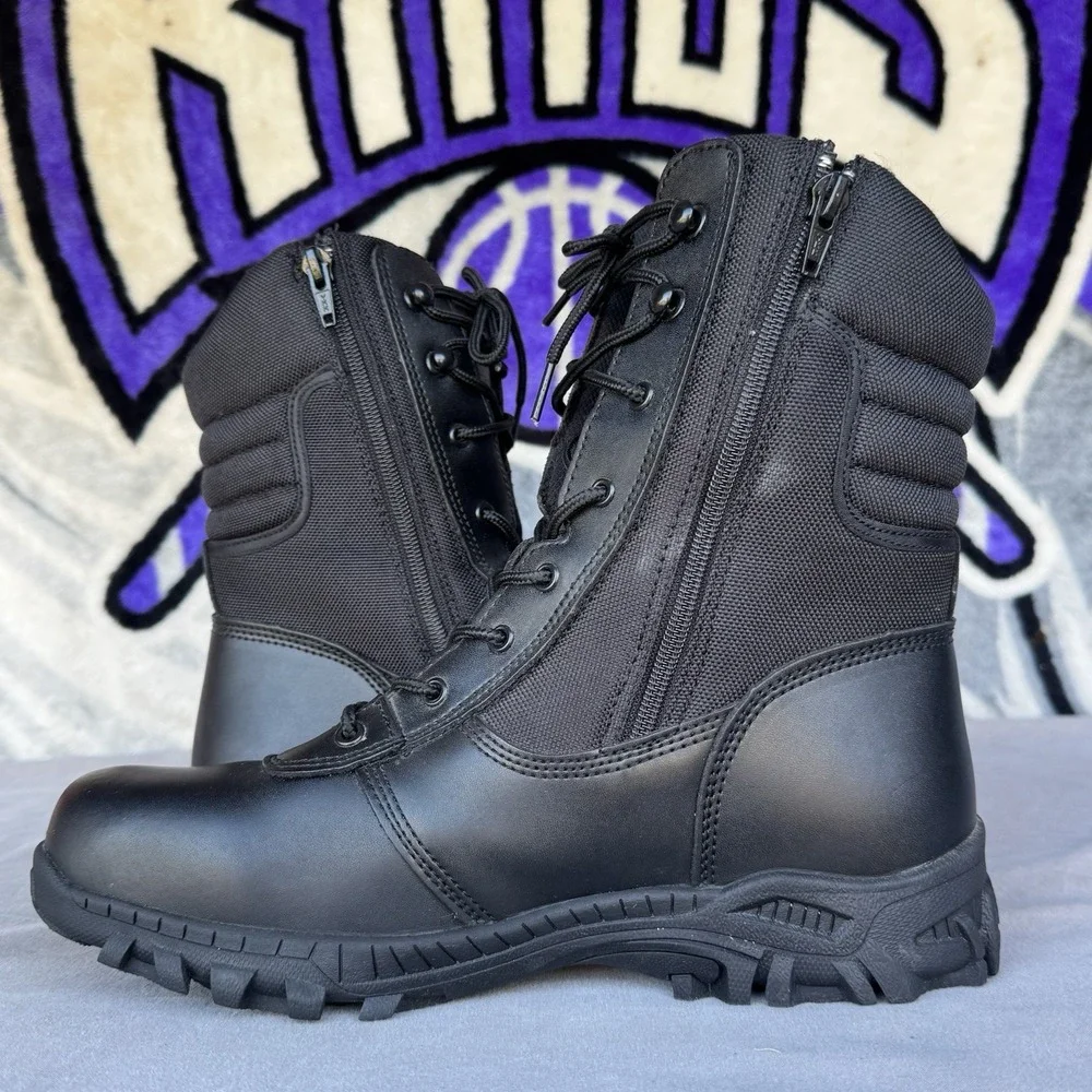 Size 12 -‎ MENS DIEHARD BLACK TACTICAL ZIP LACE SOFT TOE OIL RESISTANT BOOT